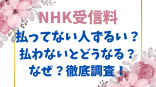 NHK受信料払ってない人ずるい？払わないとどうなる？なぜ？徹底調査！