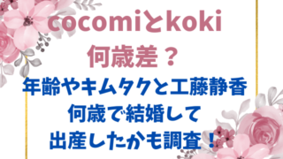 cocomiとkoki何歳差？年齢やキムタクと工藤静香何歳で結婚して出産したかも調査！