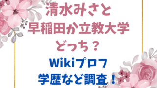 清水みさとは早稲田か立教大学どっち？Wikiプロフと学歴など調査！